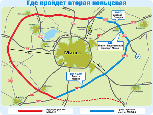 Вторая кольцевая дорога вокруг Минска