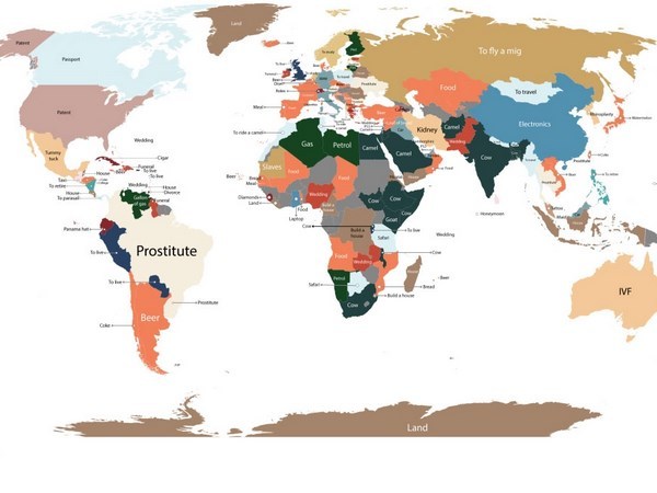 Fixr.com составил всемирную карту самых популярных товаров и услуг