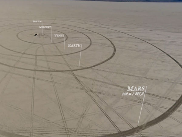 В пустыне Блэк-Рок создали масштабную схему Солнечной системы