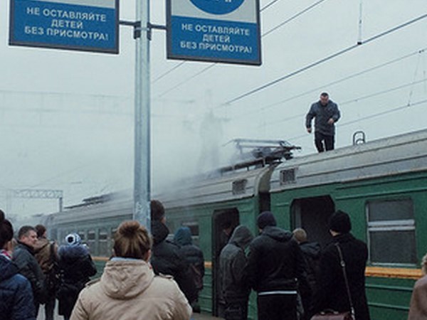 В Истринском районе Подмосковья загорелся вагон электрички